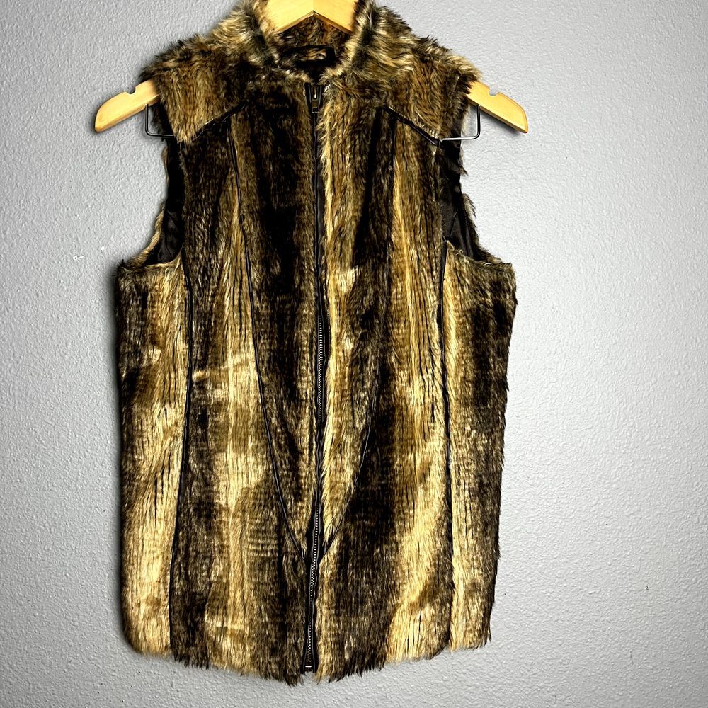 Powder River Outfitters Panhandle Slim Small Faux Fur Vest Prairie Western Boho